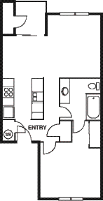 Steeple Chase Apartment 1 Bedroom Floorplan