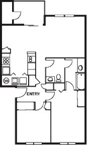 Steeple Chase Apartment 2 Bedroom Floorplan
